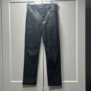 Banana Republic Black Sheen High-Rise Slim Jeans.